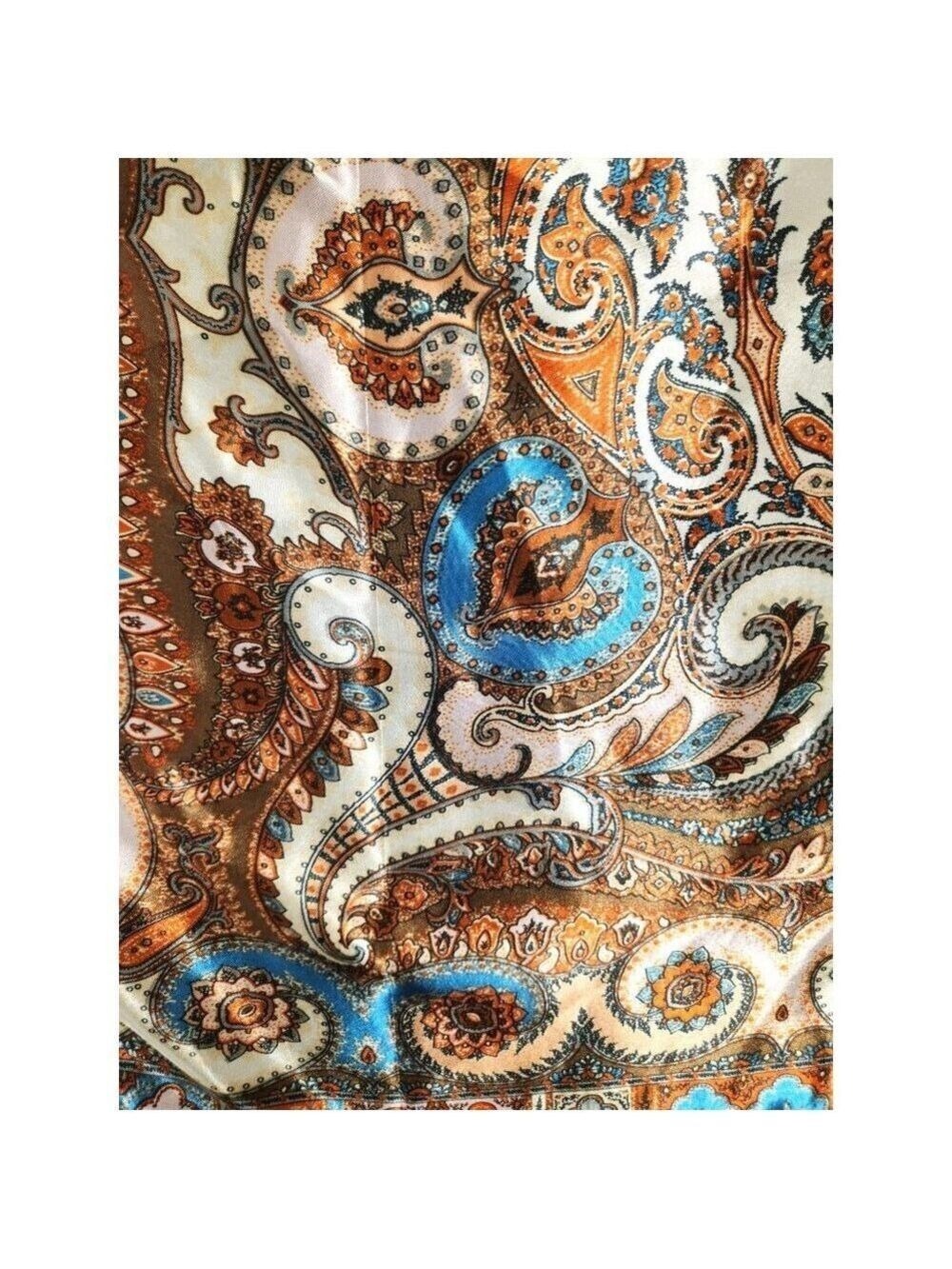 Wild Rag Scarf Paisley Bandana Neckerchief Large 35 Inch Silk Feel - Picture 6 of 8